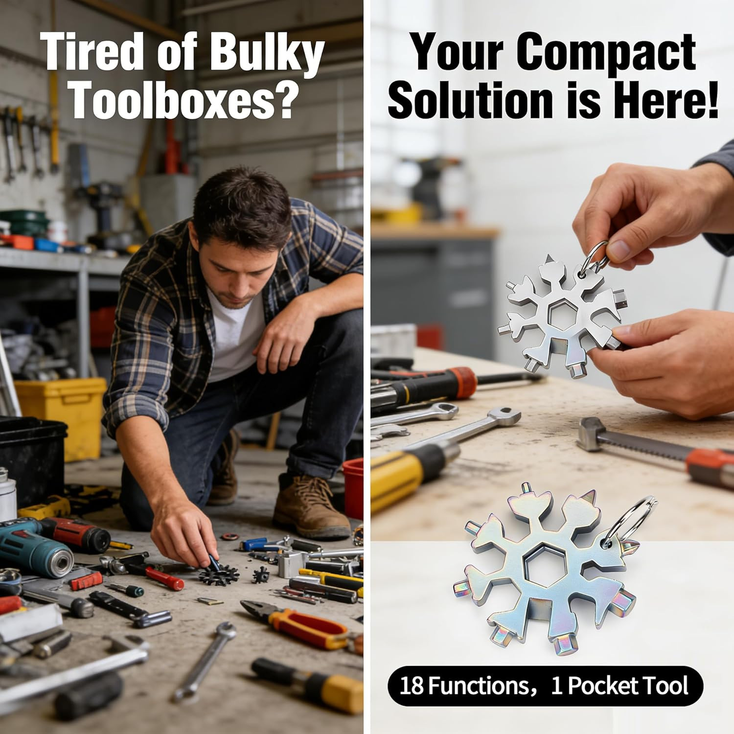 3Packs Snowflake Multi Tool, 18-in-1 Stainless Steel Snowflake Multitool for …