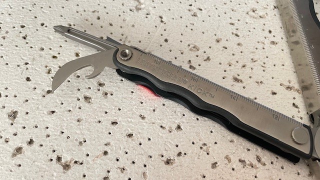 Leatherman KICK Stainless Steel Silver &Grey Multi Tool Pliers,Knife,Opener Bott
