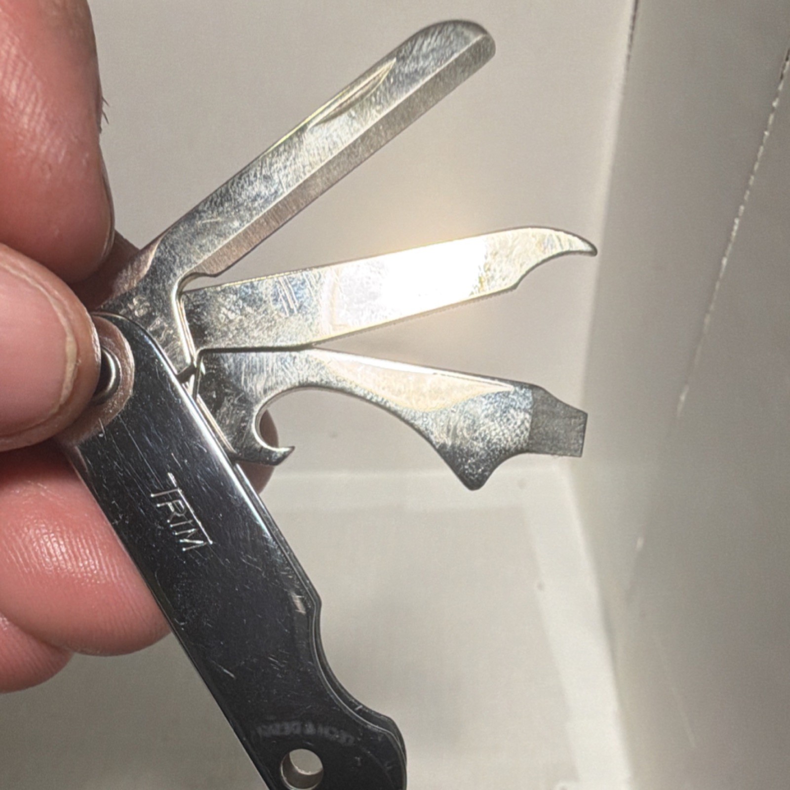 Trim Multi-Tool Stainless Steel Straight Edge Knife File Bottle Opener Silver