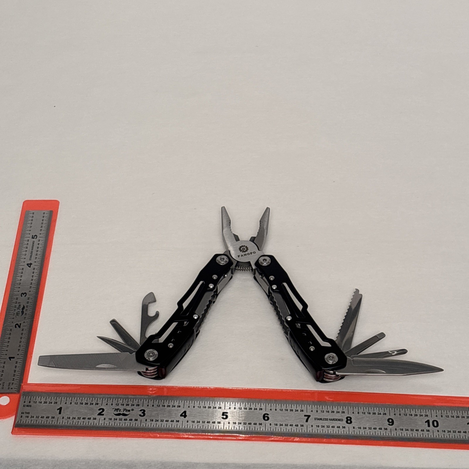 FANGFO Multi-Tool Tactical Black Heavy Duty Pocket Pliers EDC Tool w/ Pouch EDC