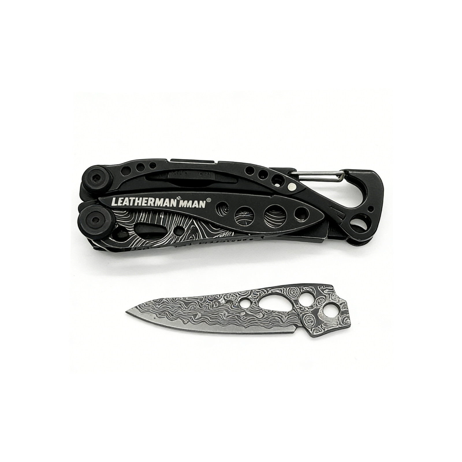 Custom VG10 Damascus Blade for LEATHERMAN SKELETOOL – CNC, 60HRC