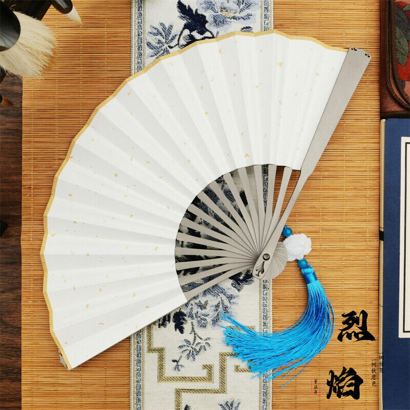 Titanium Alloy Folding Fan Martial Arts Portable Carving Kung Fu Tai Ji 6”