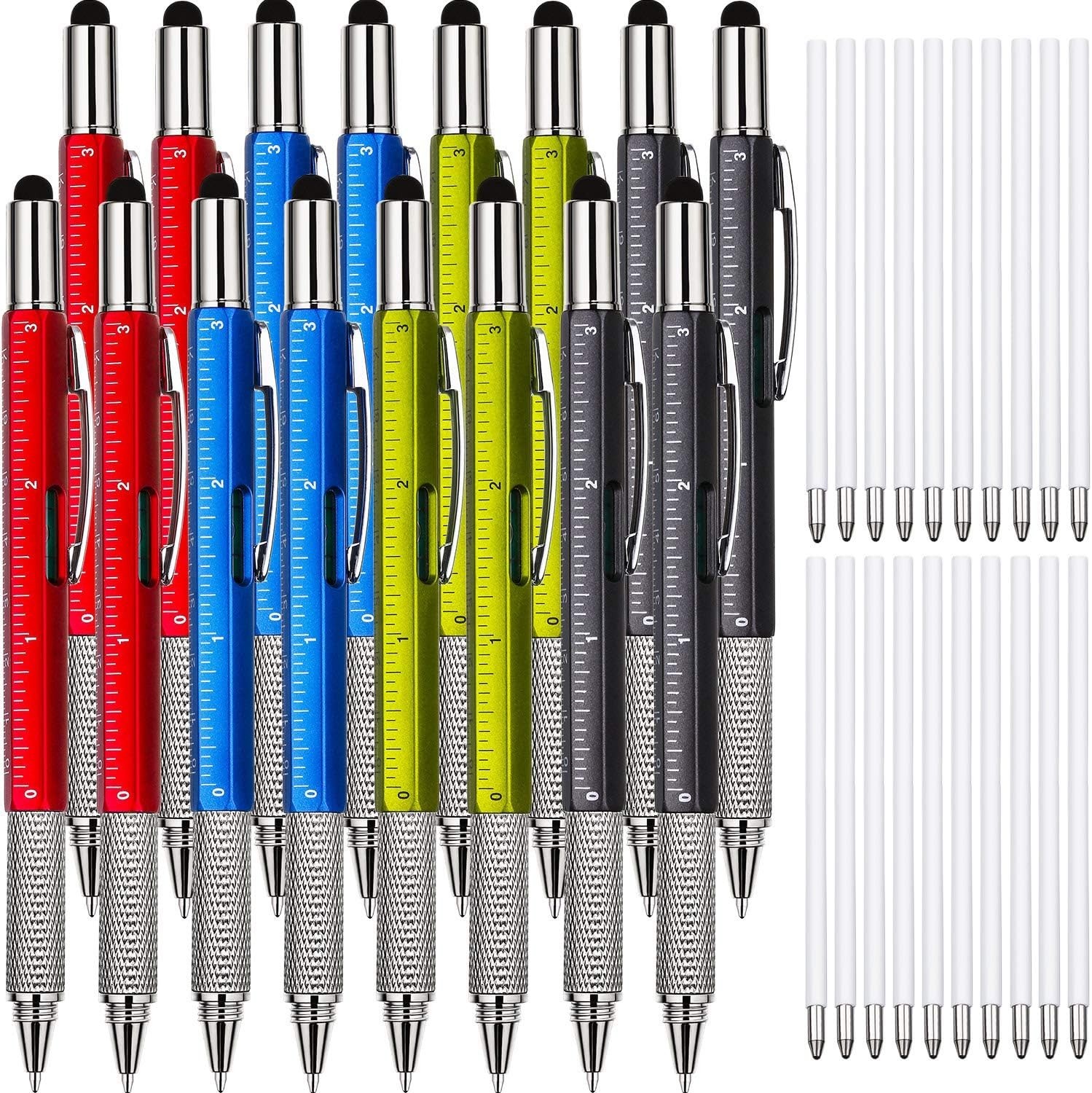 Portable 6 in 1 Gadget Pen Set, 16 Pcs with Level & Screwdriver Features