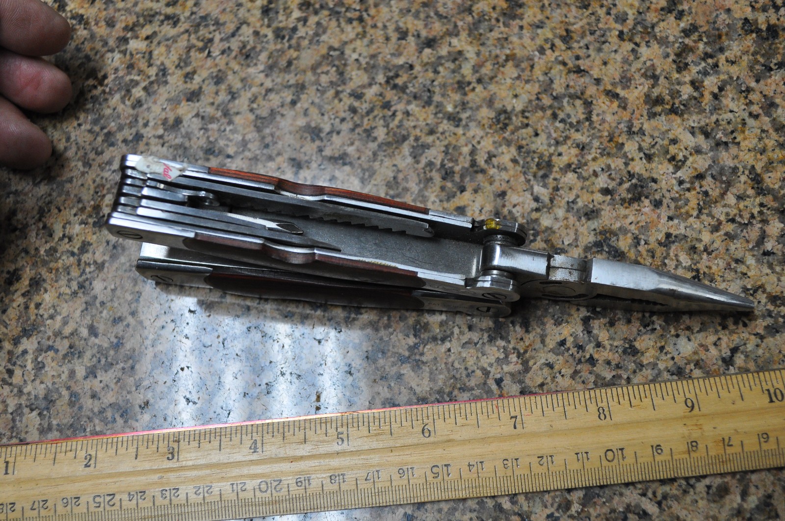 Sheffield 12-In-1 Multi Tool w/ Hardwood Handle Pliers Knife Blades Screwdrivers
