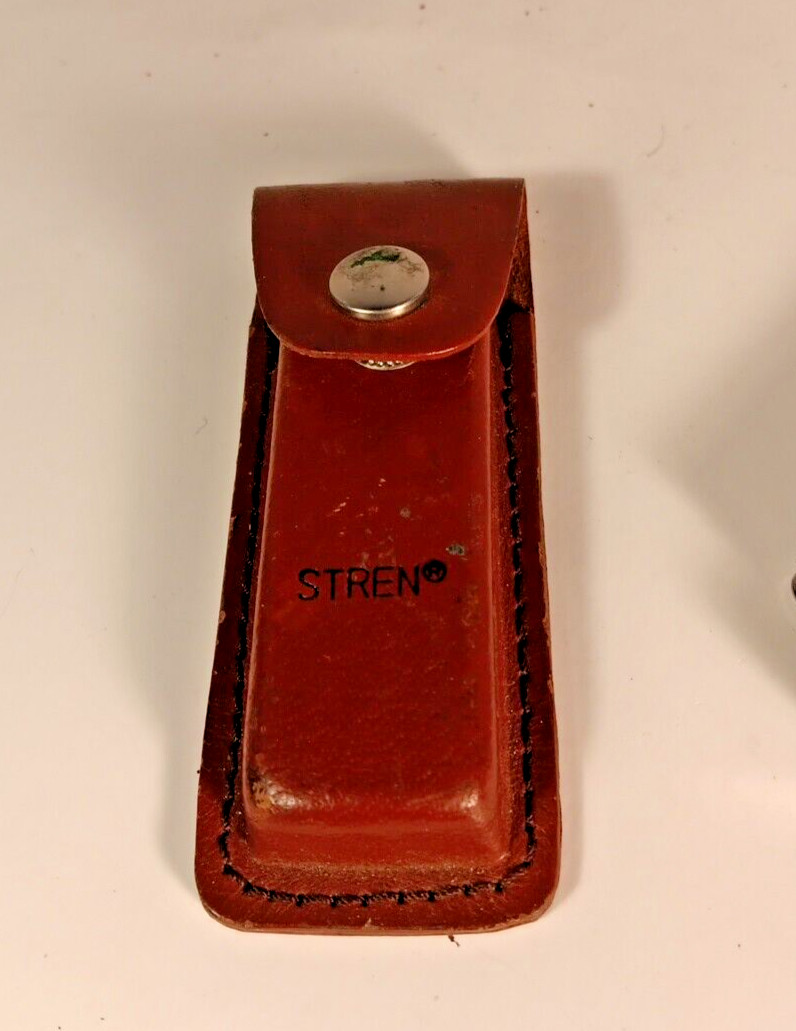 Stren Stainless Steel Multi Tool w Leather Belt Sheath Folding Pliers Rare