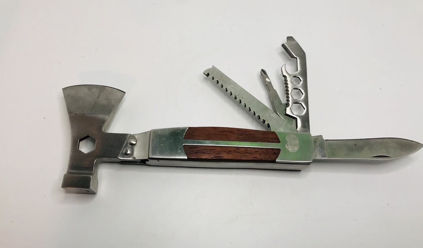 Multi Tool Hatchet Axe Folding Knife Saw Blade Stainless Steel 7”