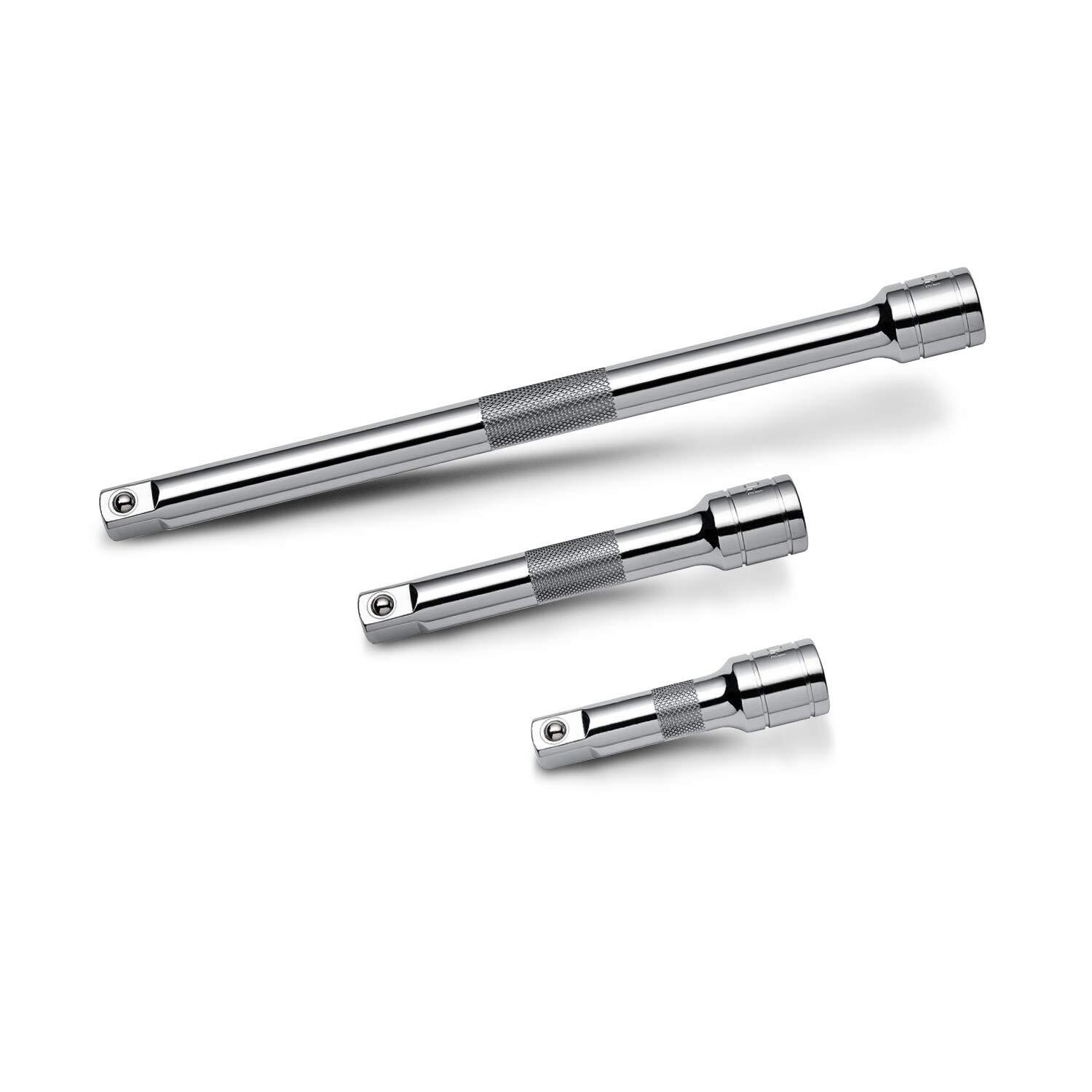3 Piece, 1/4″ Drive Extension Bar Set, Includes 2, 3, and 6 Inch Extensions