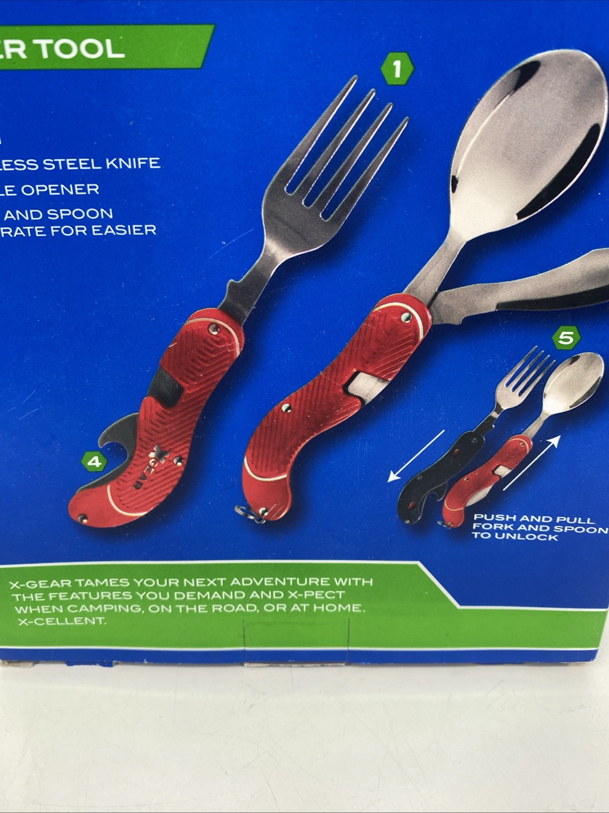 X Gear – Camper Tool, 4 Tools. Stainless Steel Color Is Graphite New