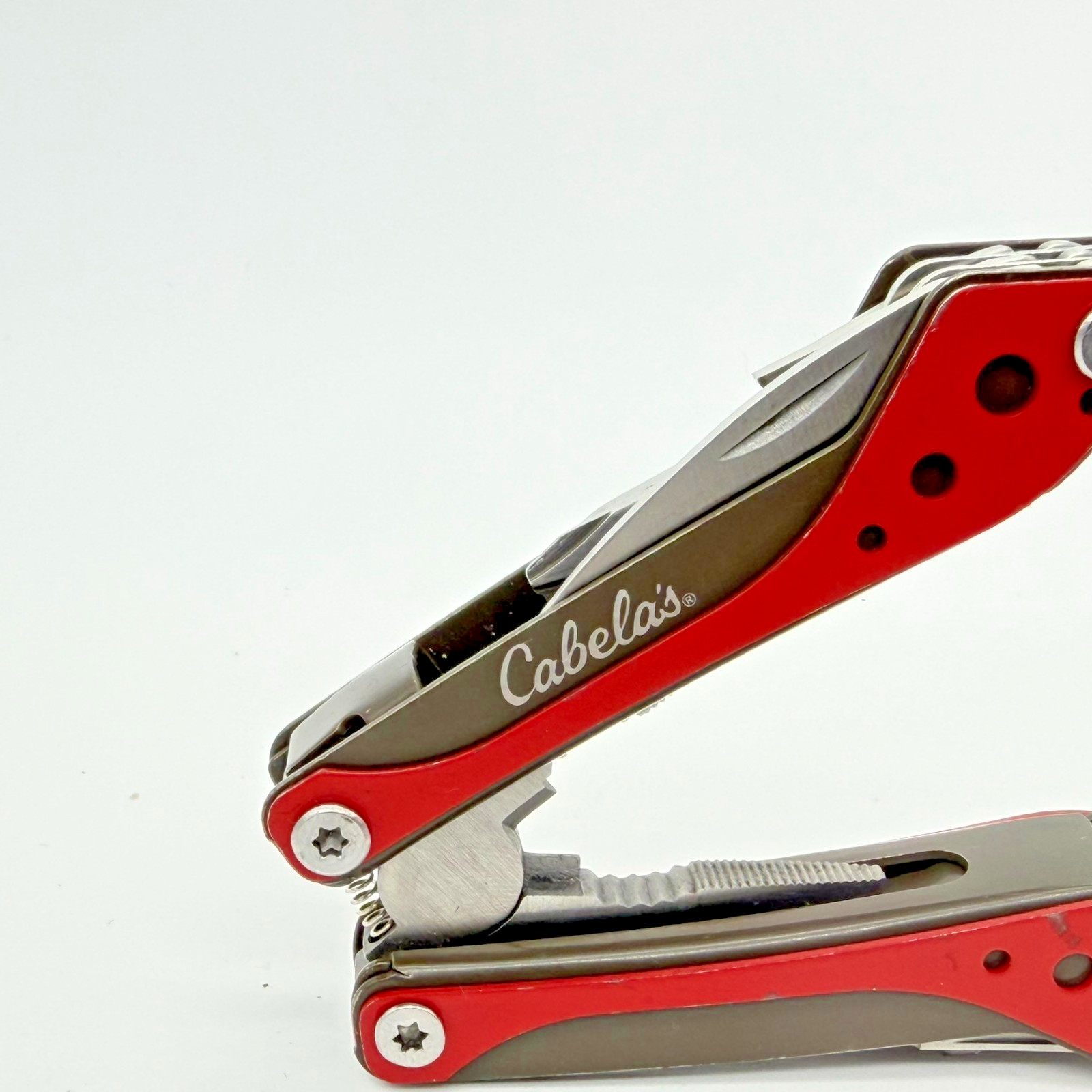 Cabela’s 8-in-1 Small Multi-Tool Red Stainless Steel Pliers Saw Scissors EDC