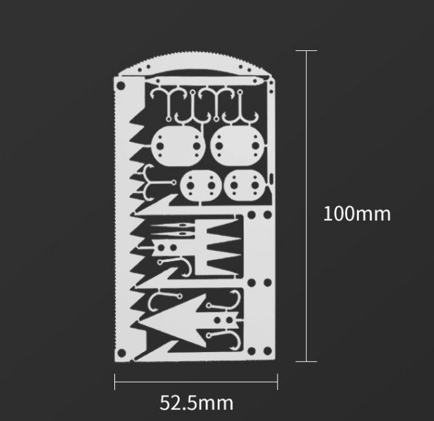 Outdoor multifunctional fishing hook card 22 in 1 portable fishing tool