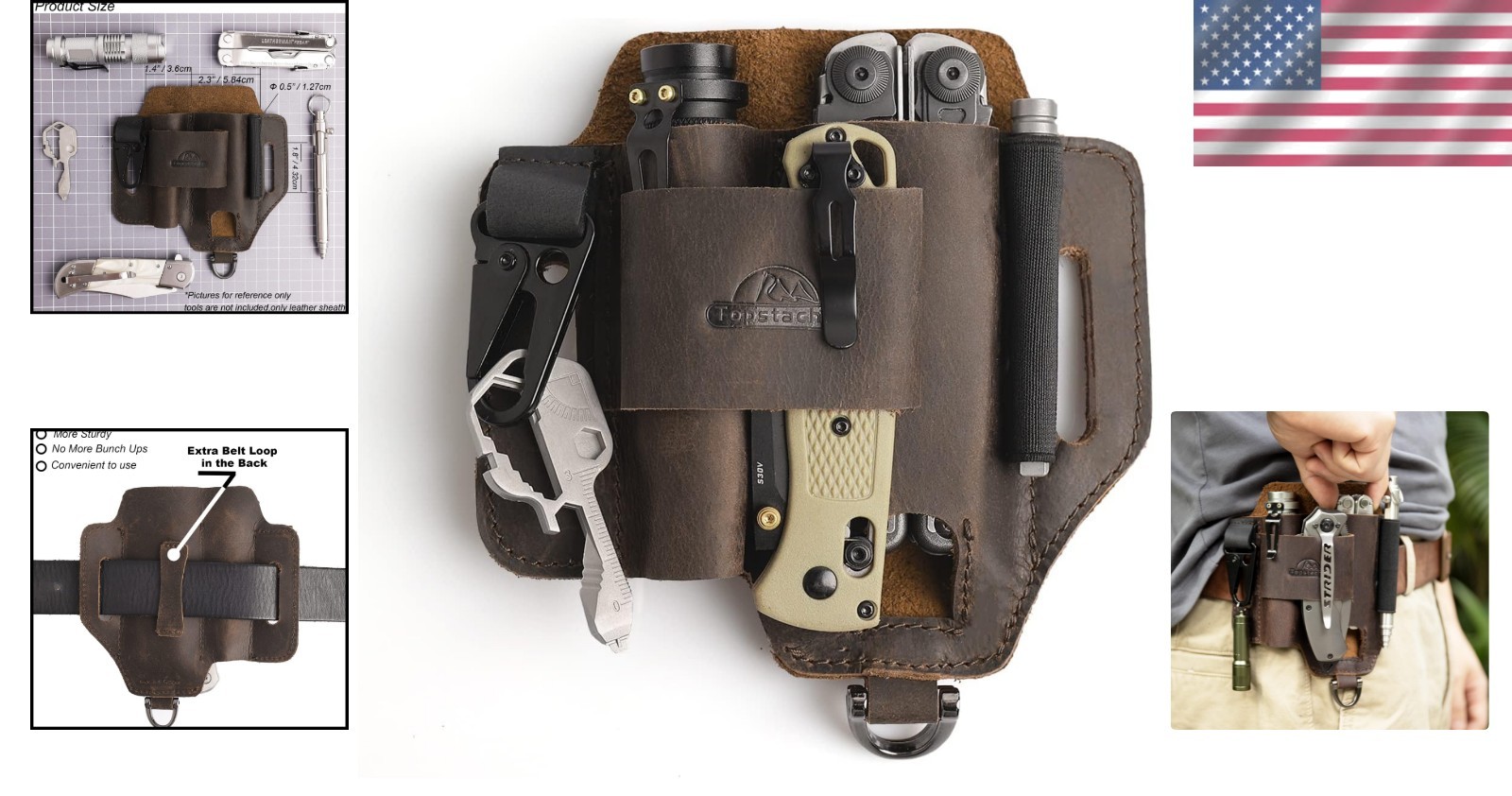 Leather Multitool Sheath,EDC Belt Organizer for Work and Daily Use,Leatherman…
