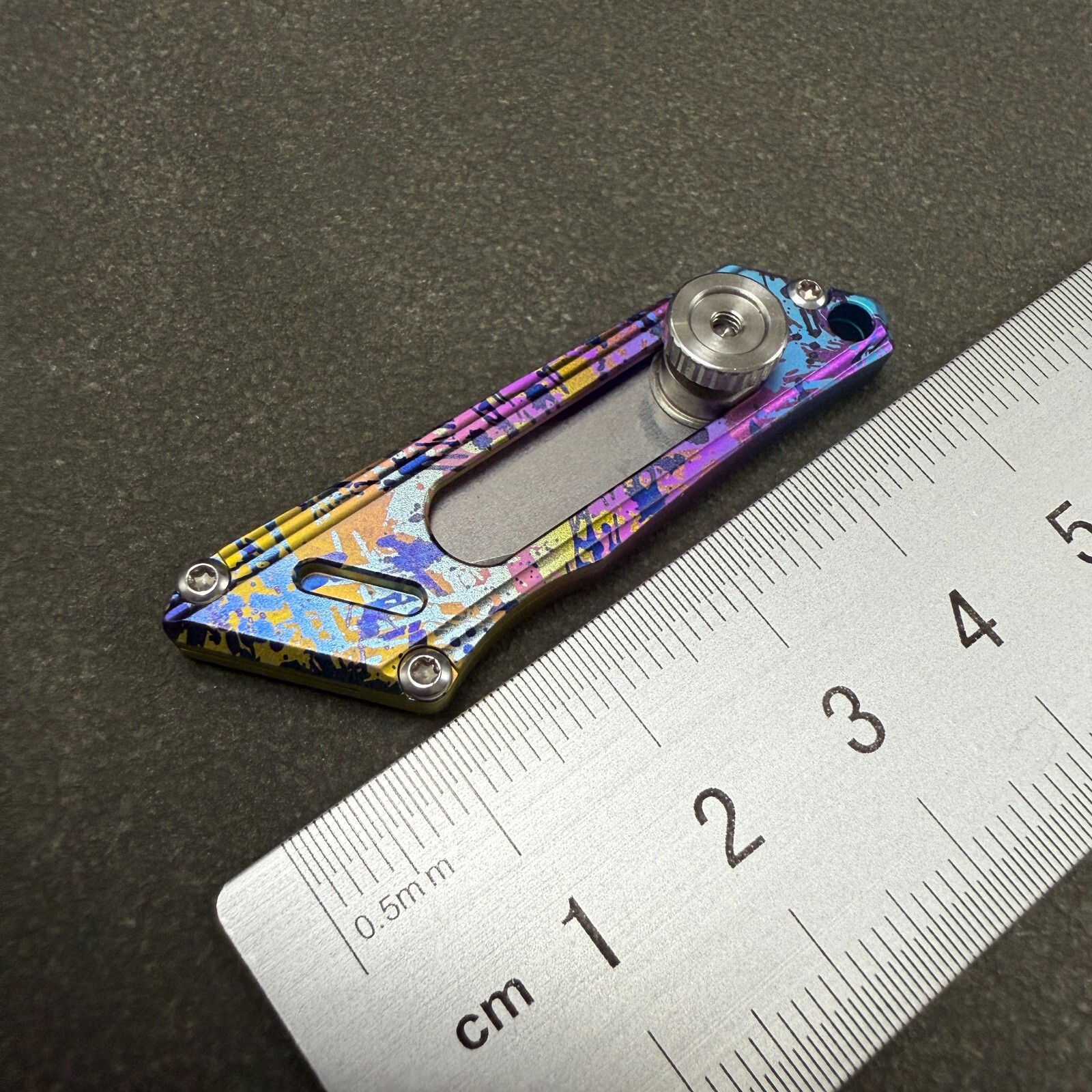 Mini Titanium Folding Knife 9Cr18Mov Blade Outdoor EDC Pocket Keychain Tools
