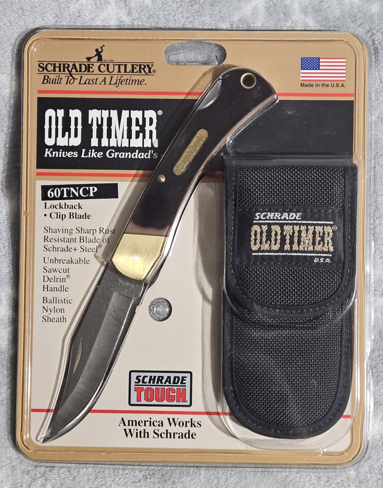 Schrade USA 60TNCP Old Timer Folding Knife w/ Sheath (Brand New)
