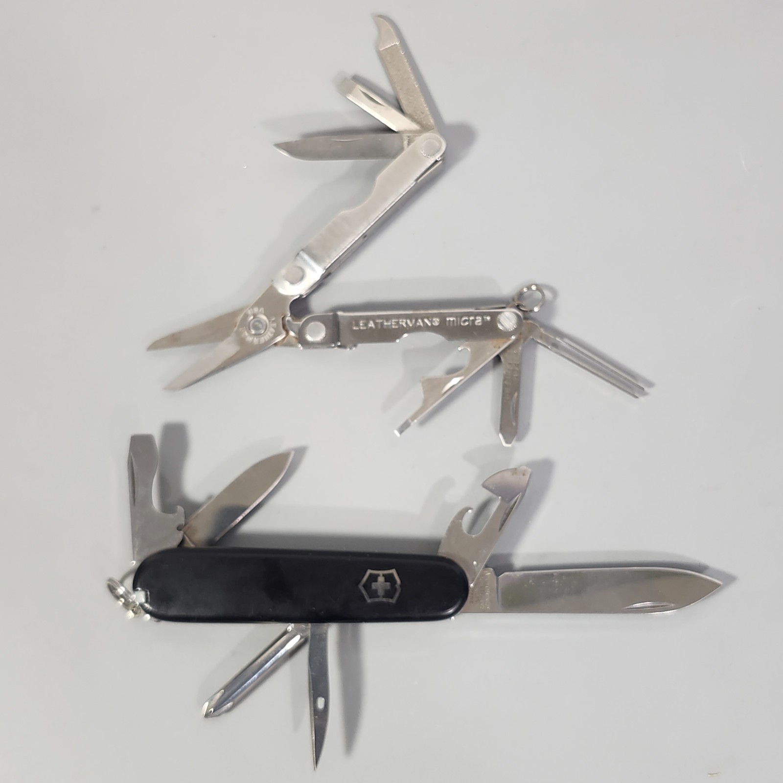 Leatherman Micra Black Swiss Army Knife Victorinox Sussie Officer Multi-Tool Lot