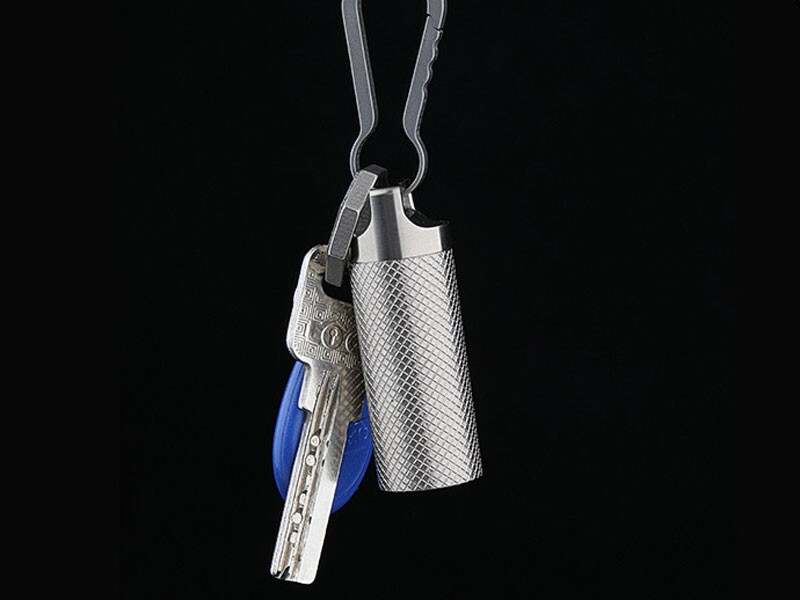 EDC Titanium Portable Waterproof Box Keychain Pendant Pill Storage Container