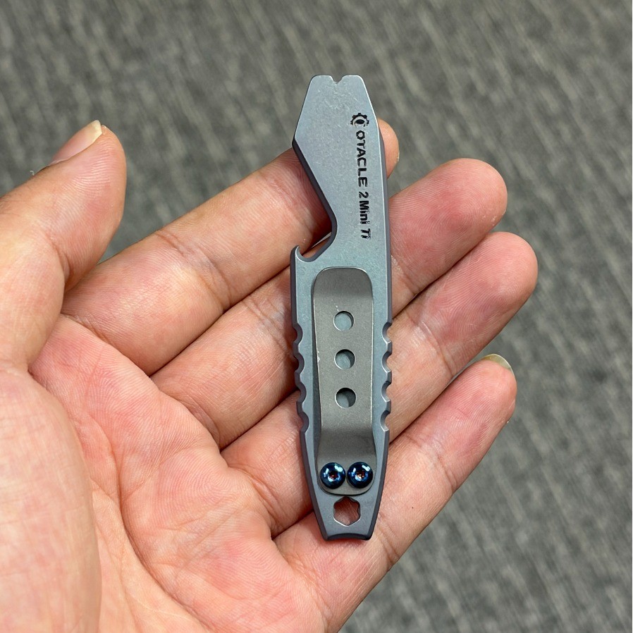 Titanium alloy EDC Back clip Pry Bar with 4mm Hex Hole Collectible Gear