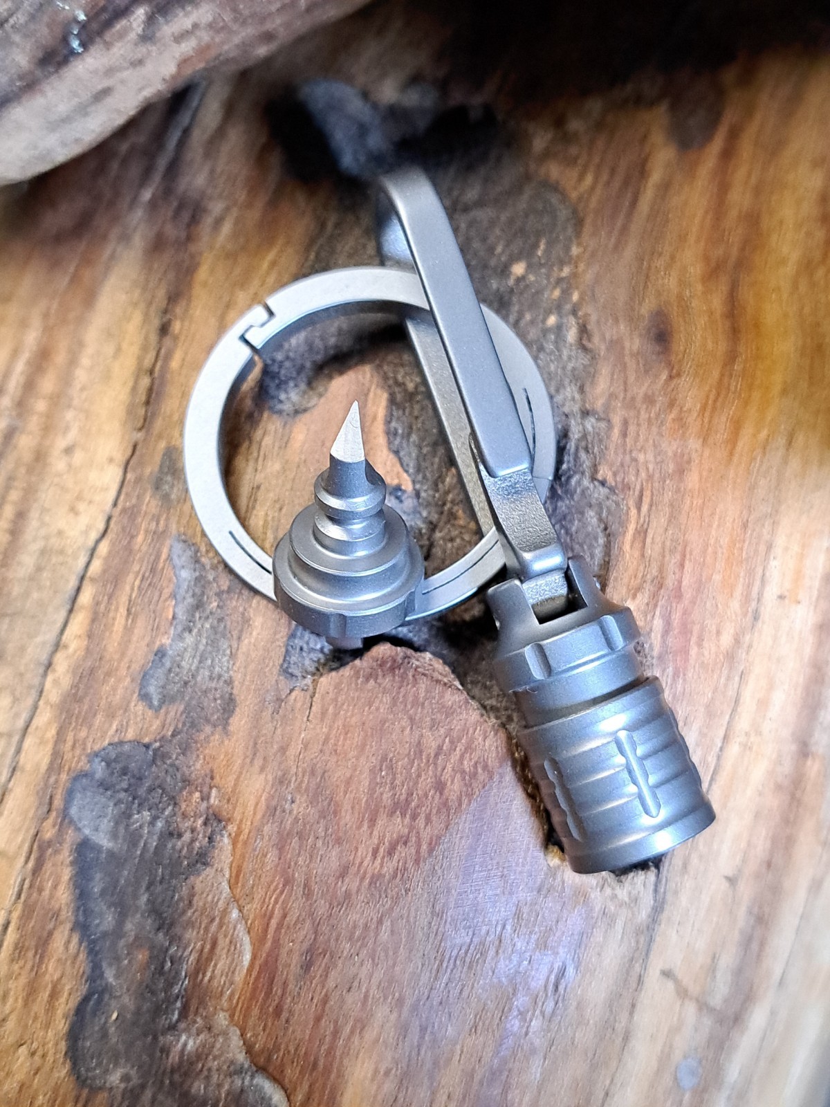 EDC Titanium Keychain Belt Loop Clip Quick-Release With Built-in Box Opener