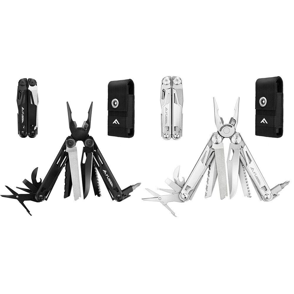 Multitool 16-in-1 Multitool Plier Folding Pocket Tool Pw/Sheath Black/Sliver NEW