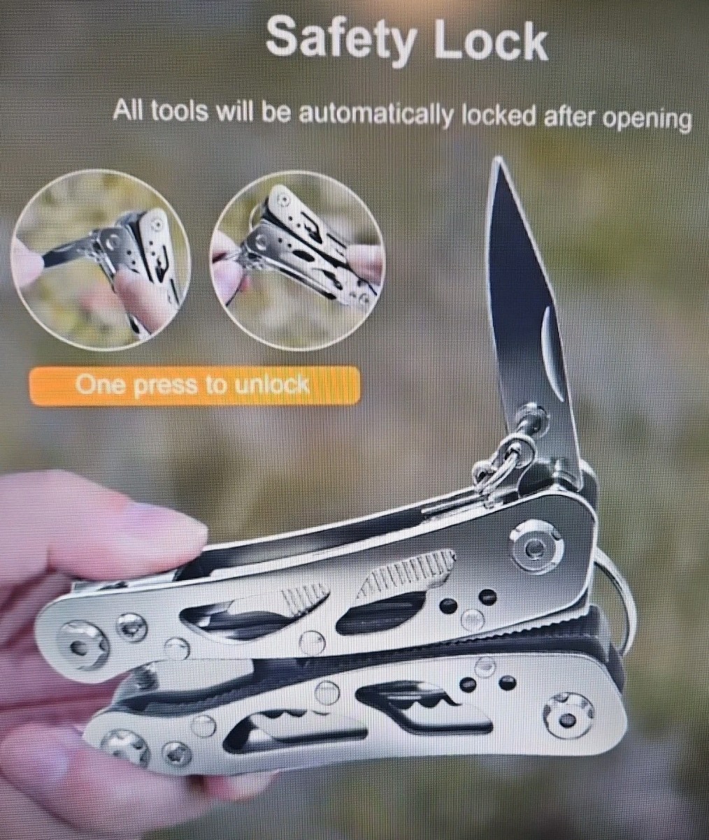 New! Stainless Steel Multi tool, Pliers, Wire Cutters, Screwdrivers, etc….