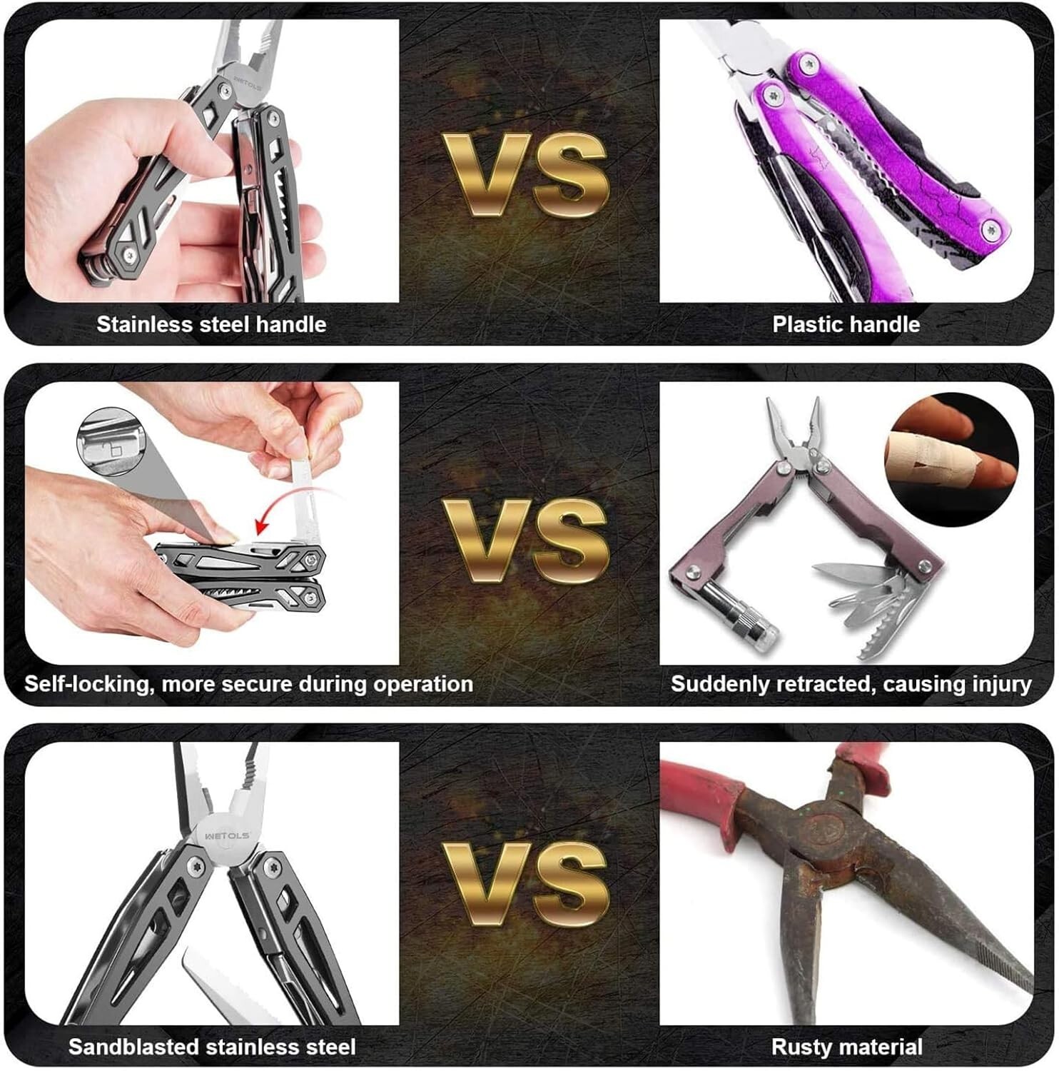 Self-Locking Multitool with Sheath for Safe Everyday Use – Perfect Gift for Him