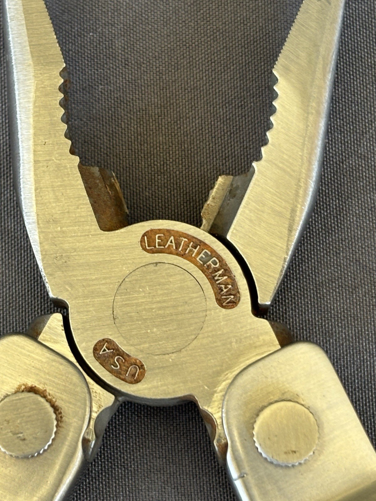 Leatherman Super Tool PAT PEND Early Version Multi Tool w/ Leather Sheath USA