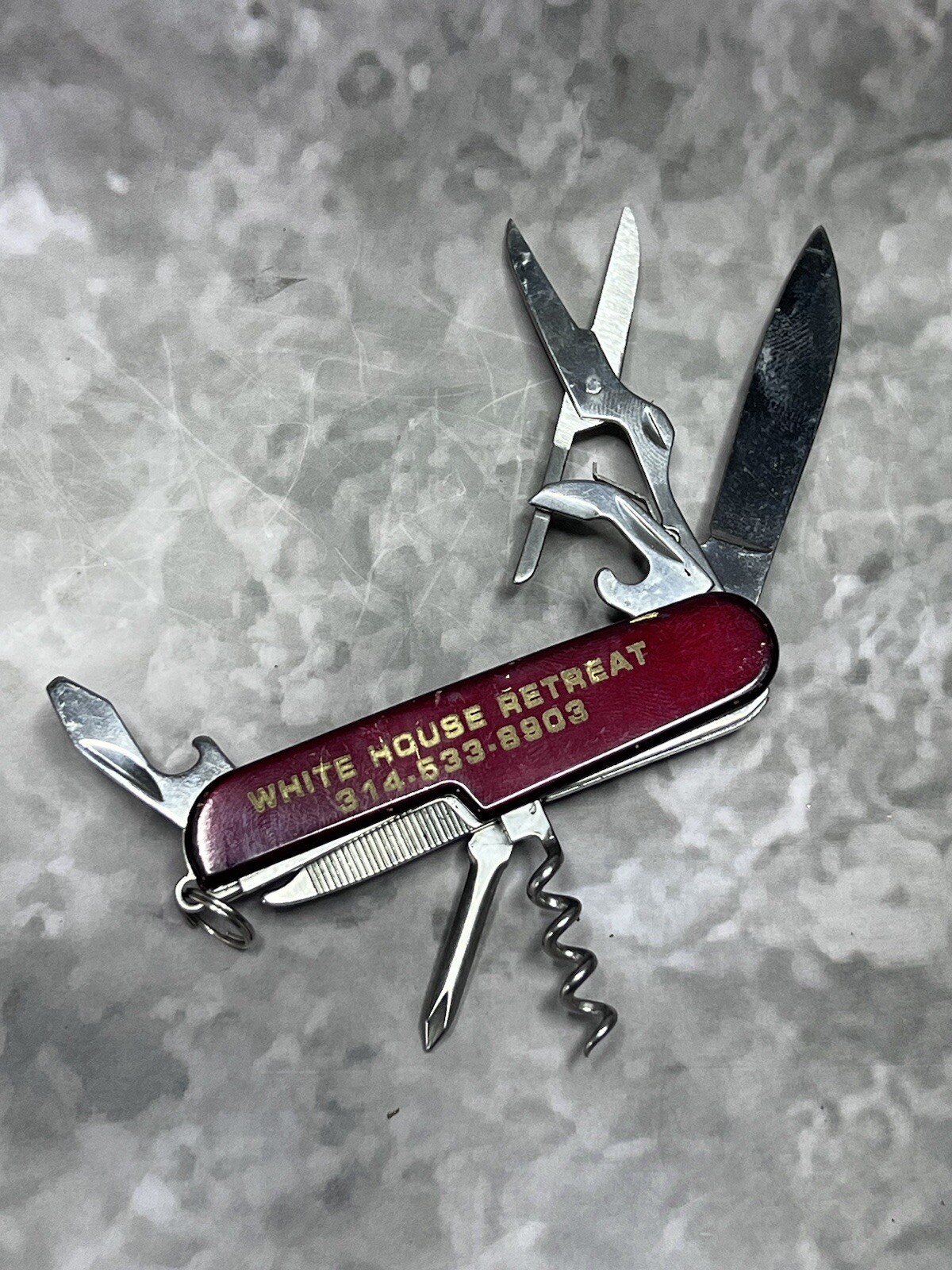 Vintage White House Retreat Multi Tool Pocket Camping Folding Army Knife #1693