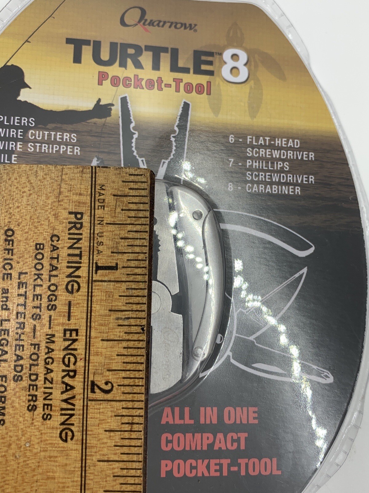 Quarrow Turtle 8 Pocket Tool Stainless Steel Folding Compact Design Fishing NEW