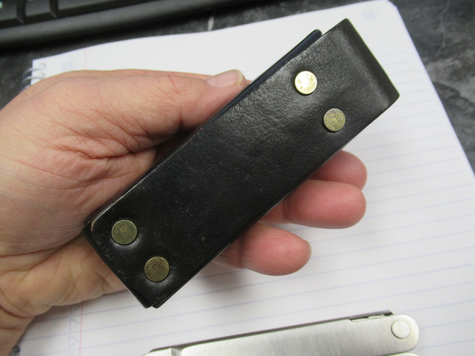 Vintage Pat Pend Leatherman Super Tool & Leather Sheath Excellent! Nice BIN!