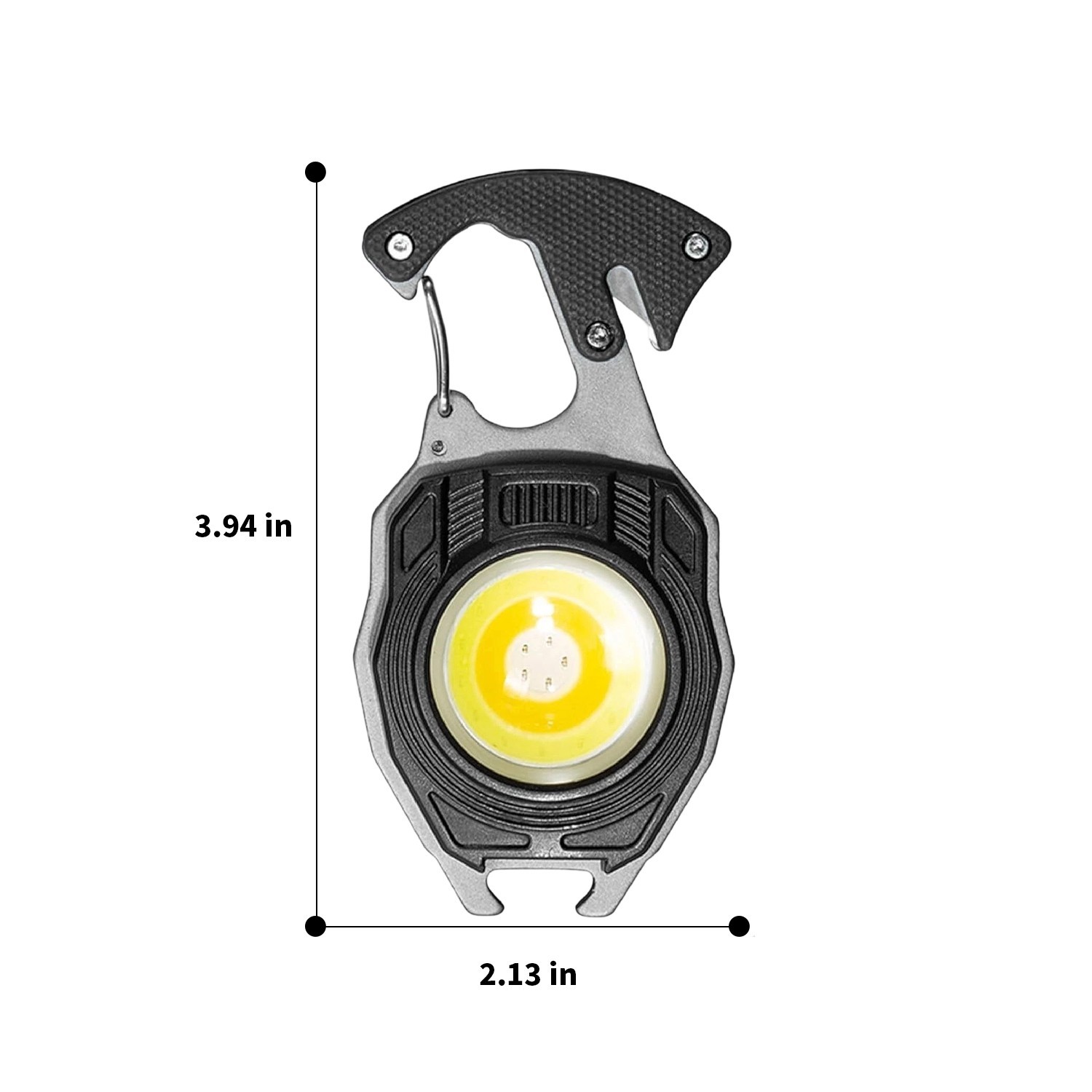 7-in-1 Multi Tool Carabiner Flashlight Emergency Fire Starter Survival Gear