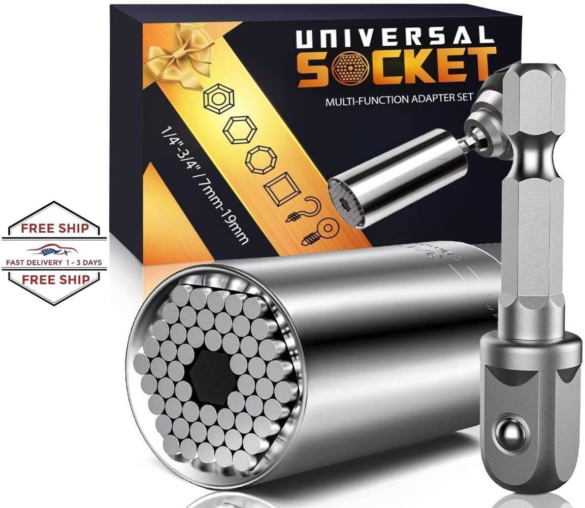 Regalos de herramientas de enchufe para hombres, juego de agarre con adaptador