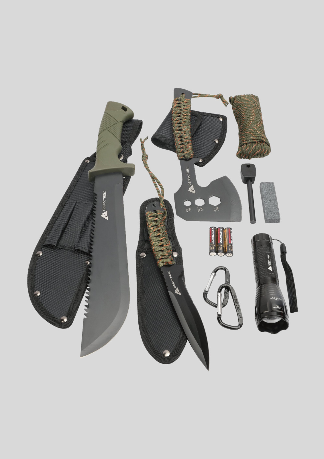 Ozark Trail 12-Piece Camping Tool Set with 180-Lumen Flashlight & Outdoor Access