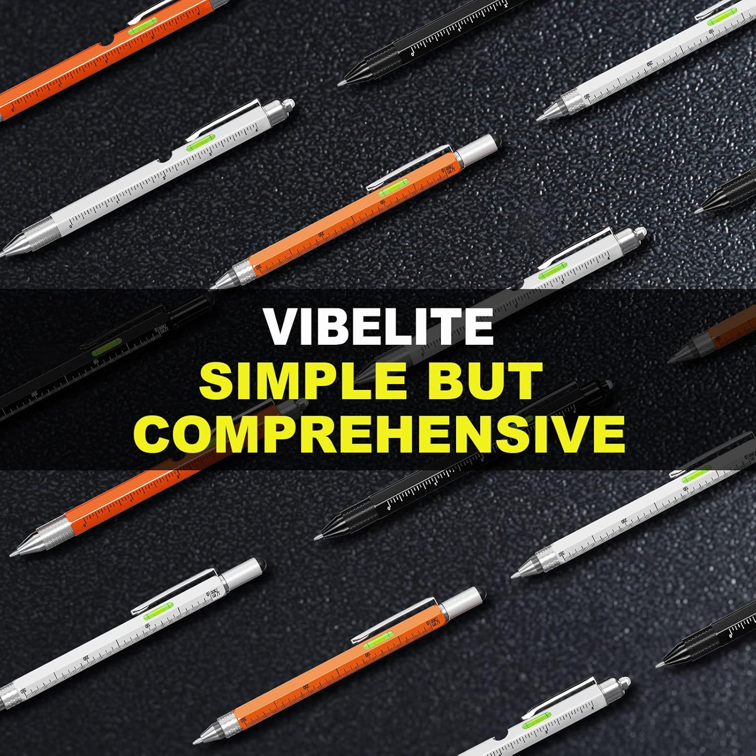 11 in 1 Multitool Pen Set with LED, Stylus, Level, Screwdriver, Flathead, Stocki