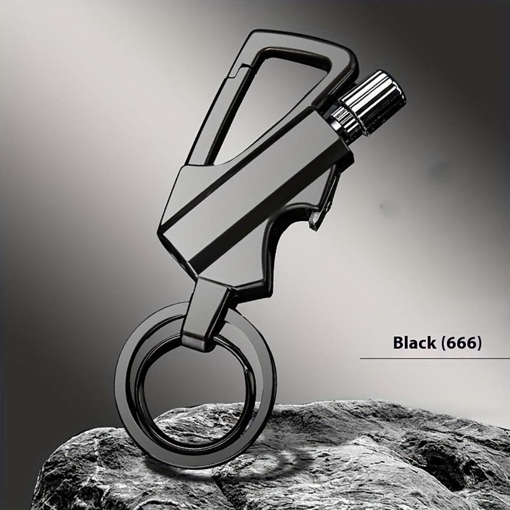 Sleek All-Metal Bottle Opener Keychain Compact Multi-Functio f Key Organization
