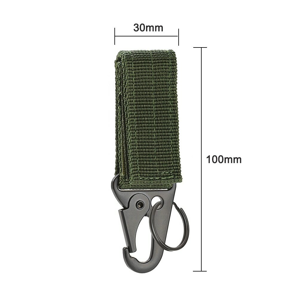 2pcs Carabiner Nylon Key Hook Molle Webbing Buckle Belt Accessories Camping Tool