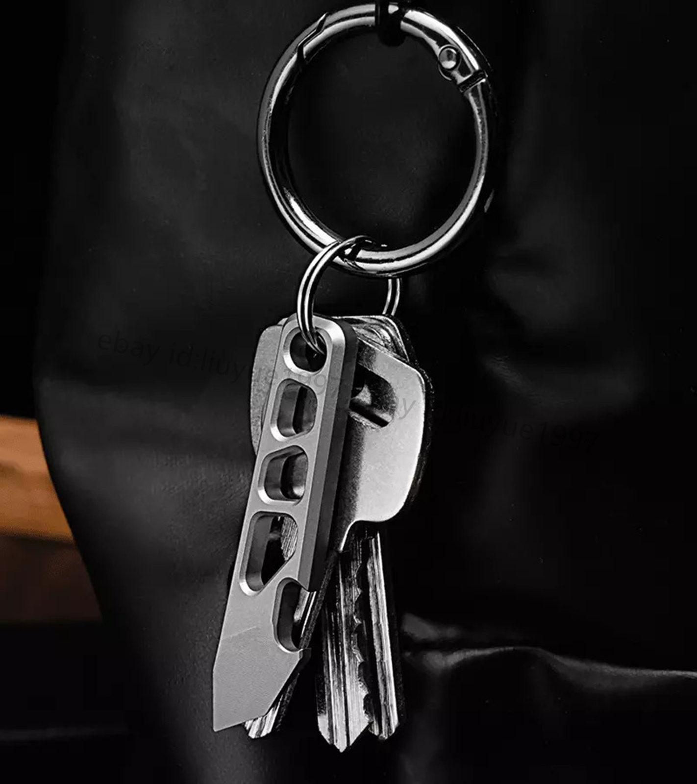 Titanium Pry Bar Pendant Crowbar Bottle Opener Keychain Outdoor EDC Multi Tool