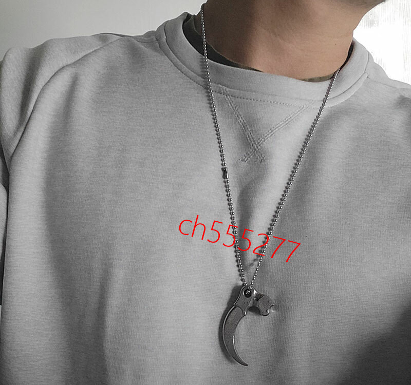 Stainless Steel Keychain Eagle Claw Necklace Pendant Bead Unpacking Box Tool