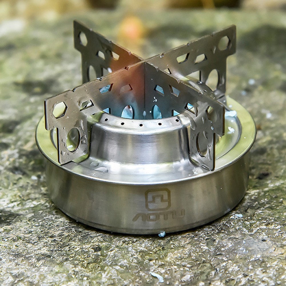 Outdoor Friendly Lightweight Alcohol Stove with Secure Cooking Platform