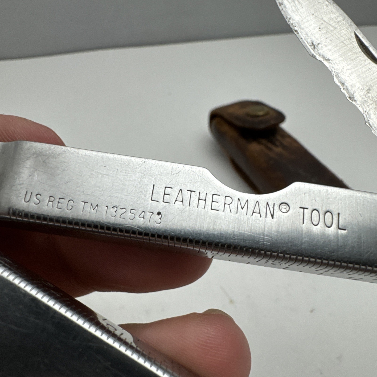 Vintage Original Leatherman knife Multi Tool Portland OR 9 TOOL Leather Sheath