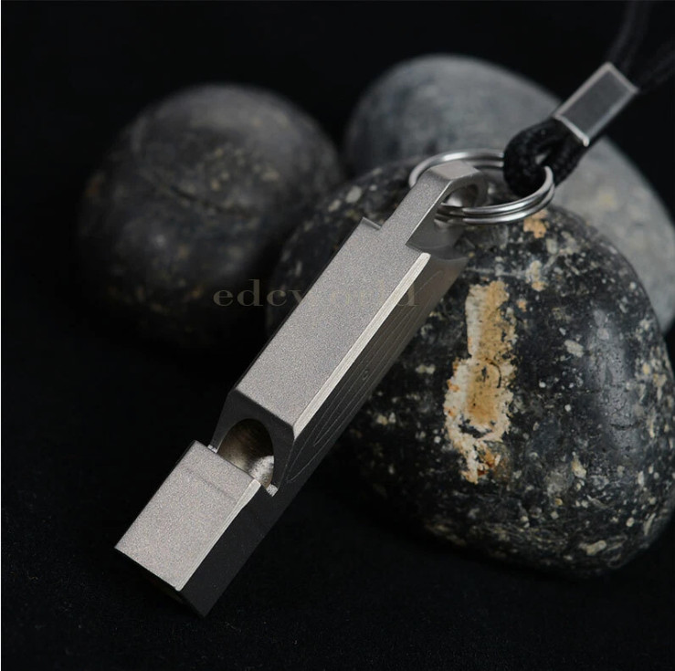 TC4 Titanium Whistle Lightweight Portable Outdoor Life-saving Camping Whistle