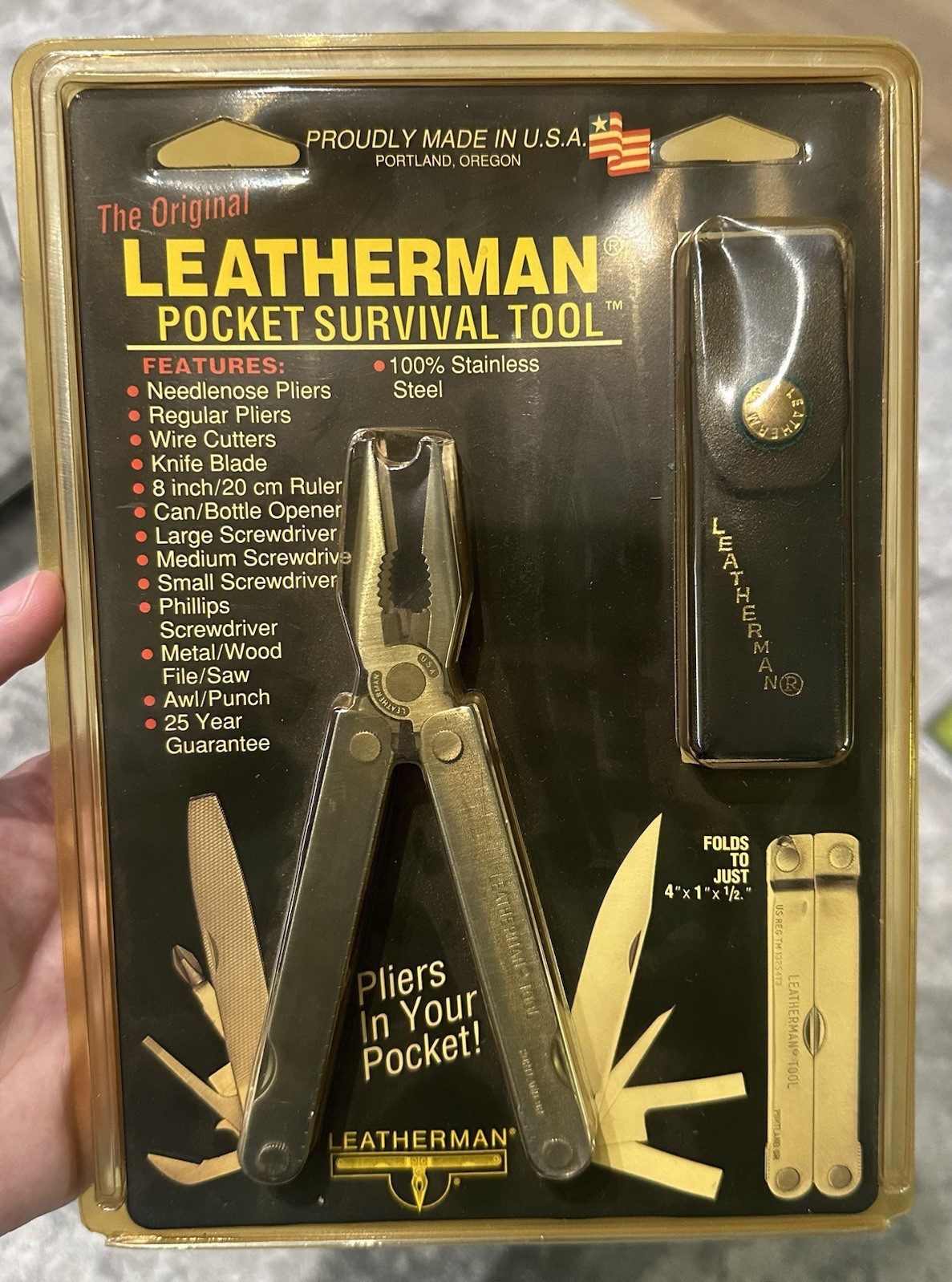 RARE 1991 Leatherman Original PST Multi-tool W/Sheath Blister Pack Sealed New