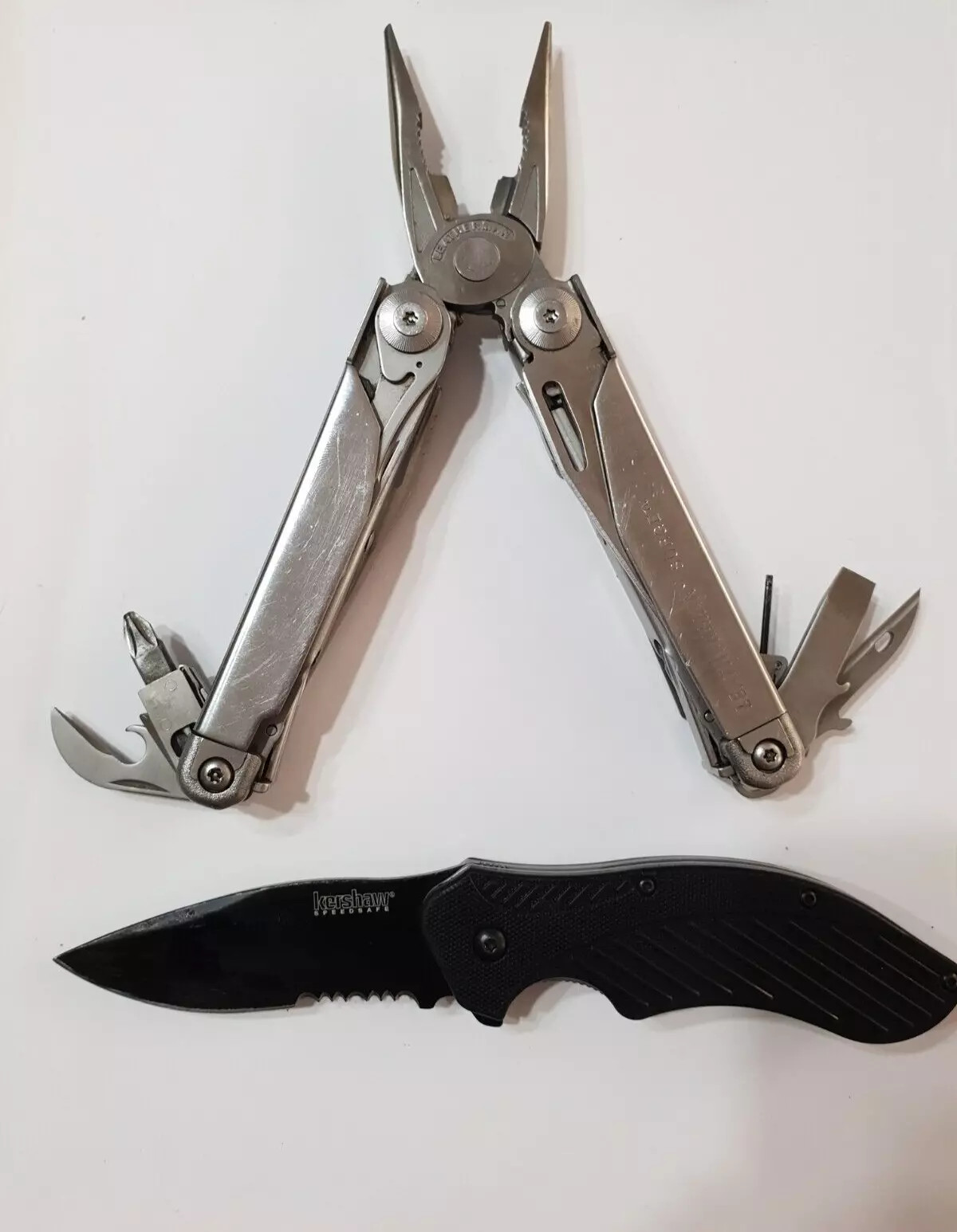 🔥 Leatherman Surge Multi Tool Large Scissors Heavy Duty + Kershaw Folding Set