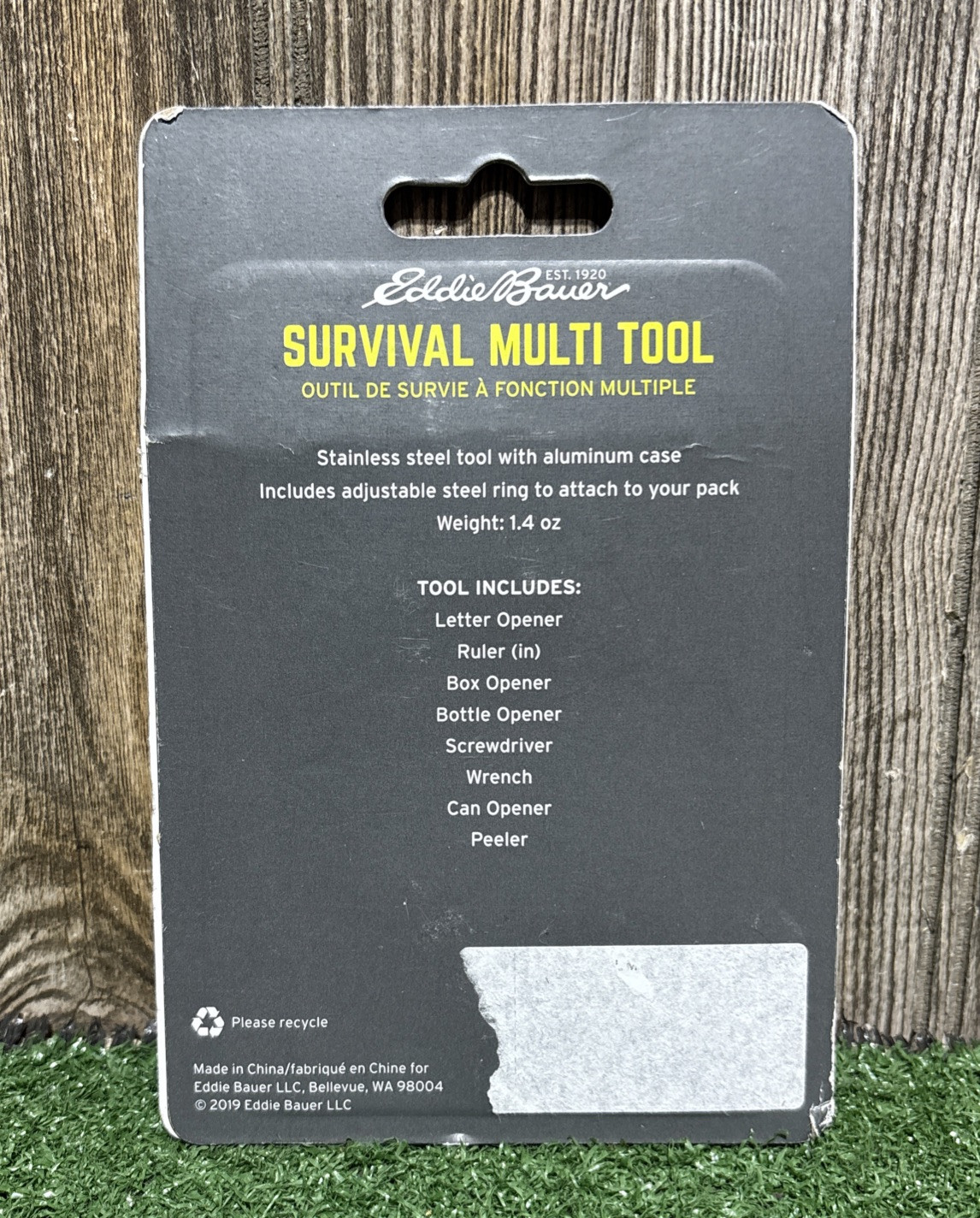 EDDIE BAUER SURVIVAL MULTI TOOL Ruler Wrench Peeler Letter Box Can Opener NEW