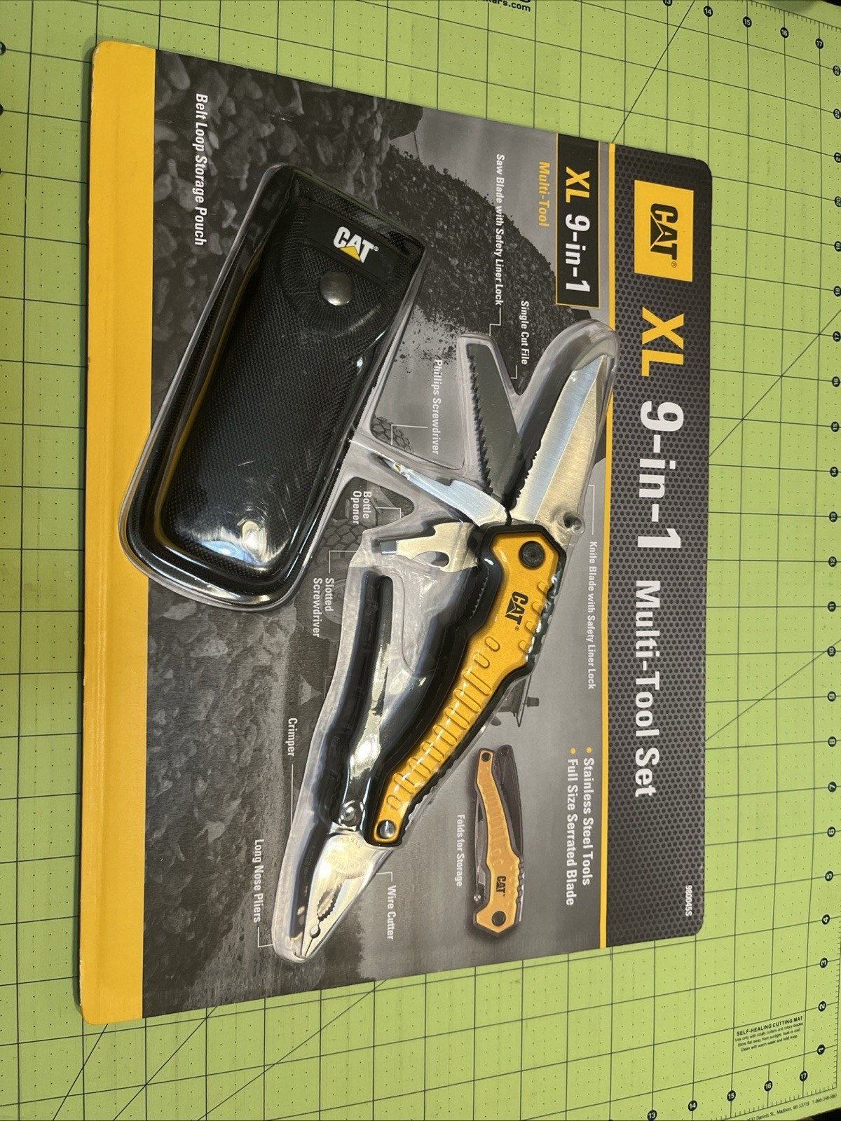 CAT XL 9-in-1 Multi-Tool Set, Stainless Steel Tools with Belt Loop Storage Pouch
