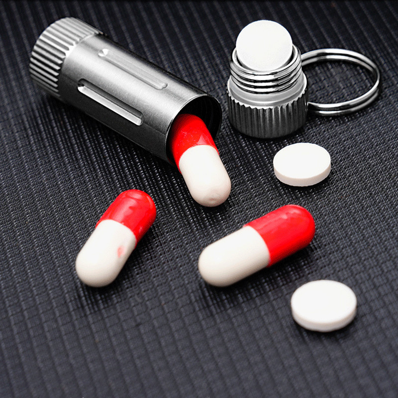EDC Titanium Waterproof Pill Storage Box Outdoor Travel Survival Container Tool