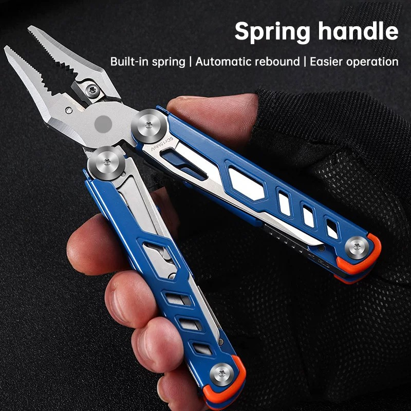 Compact Folding Multi-Tool with Pliers & Blade, Portable Camping & Vehicle Emerg