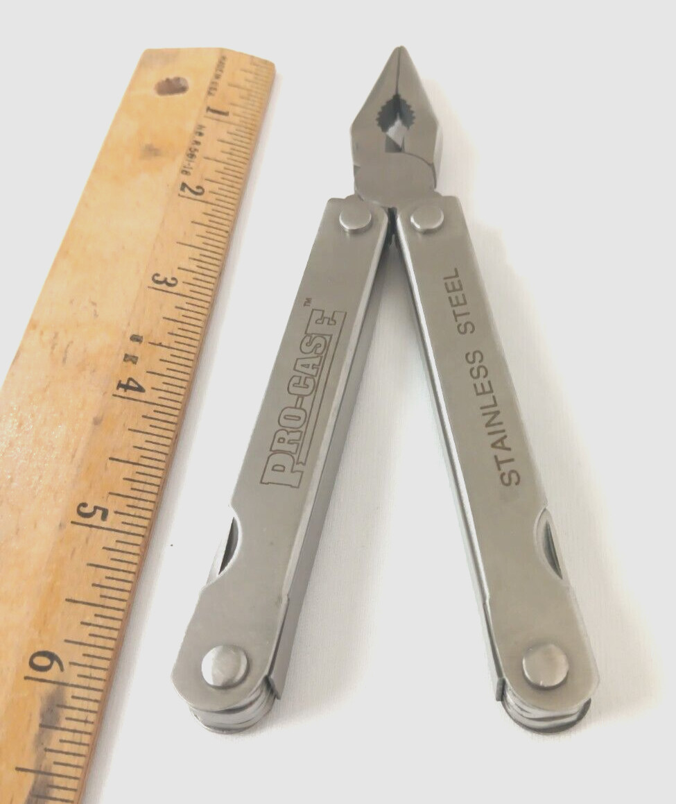 Pro-Case® Folding Stainless Multi-Tool Knife With Black Case