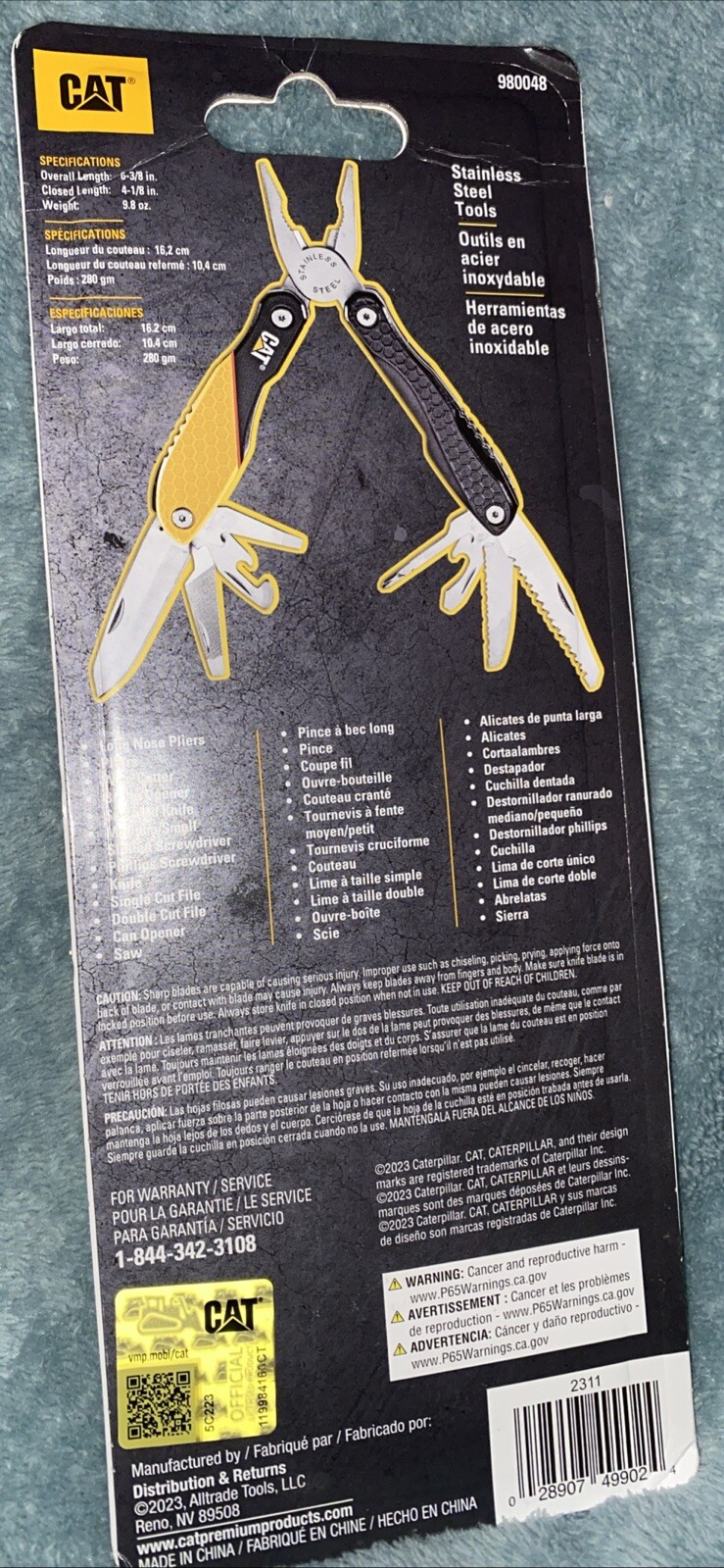 CAT Multi-Function Tool 13-In-1 Black & Yellow Aluminum Handle Stainless Tools