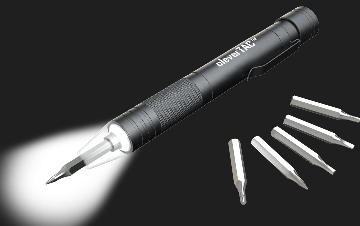CleverTAC LED ToolPen – Tactical LED Bit Driver – 6 bits – Super Bright – EDC