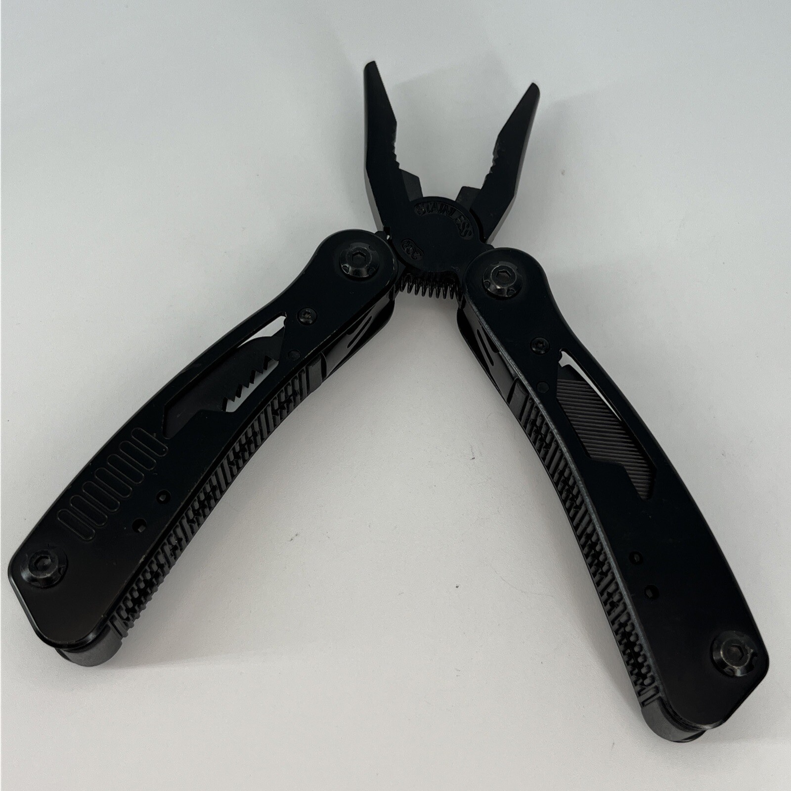 ALPHA DEFENSE CO Black Multitool Pocket Knife Pliers 2CR Stainless Steel