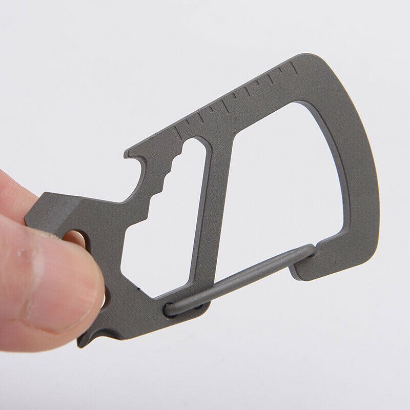 Titanium Alloy Keychain Carabiner Opener Wrench Outdoor Camping Multi EDC Tools